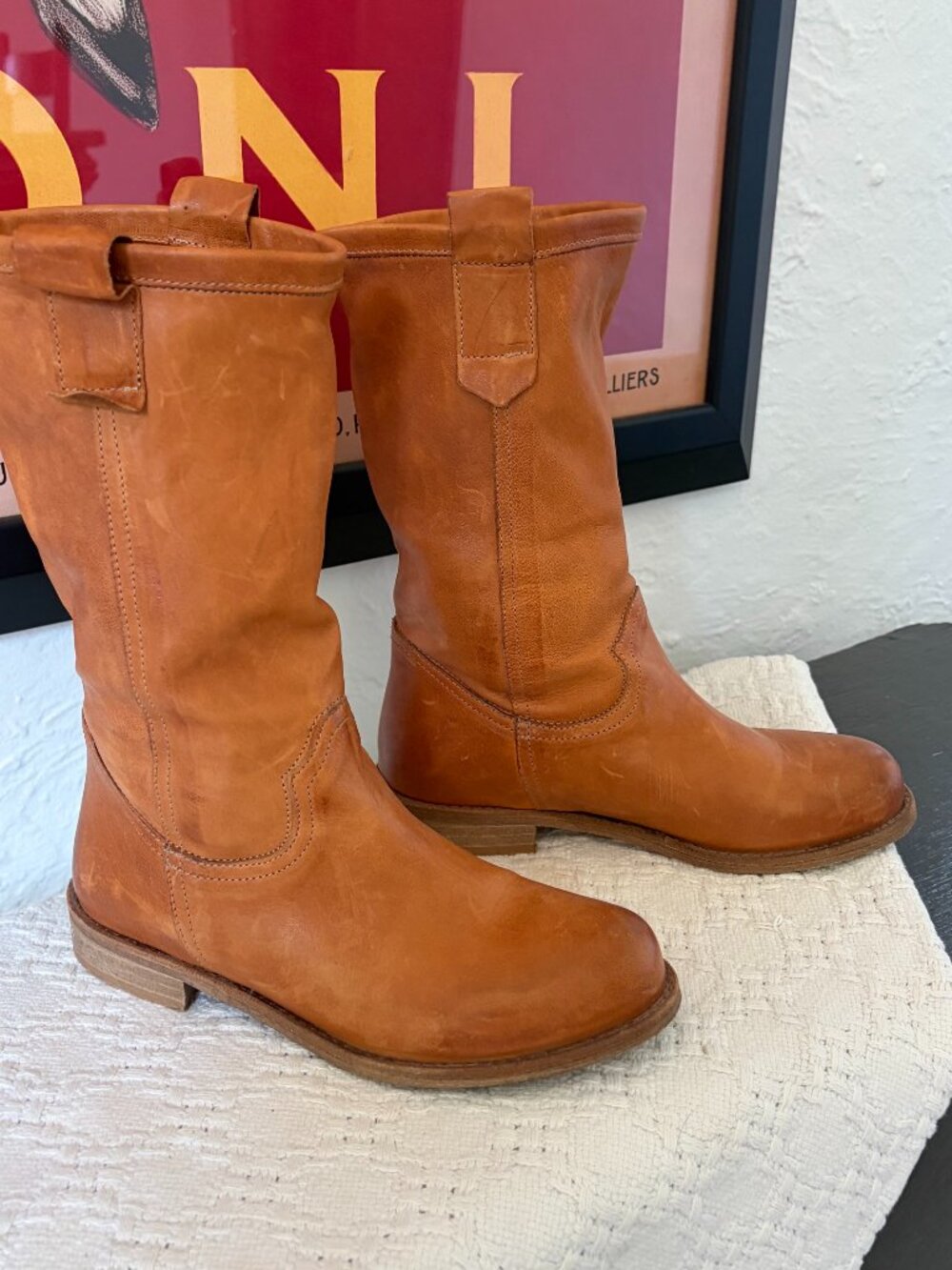 Vero Cuoio Donovan II leather boots, tan, 36 / 5.5, 6 US